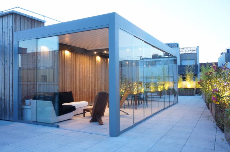 fermeture toit terrasse parois vitrées lumière protection