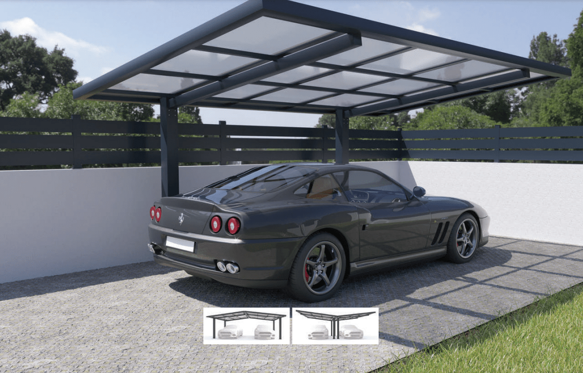 ABRI VOITURE CARPORT EN ALUMINIUM – MODELE DESIGN